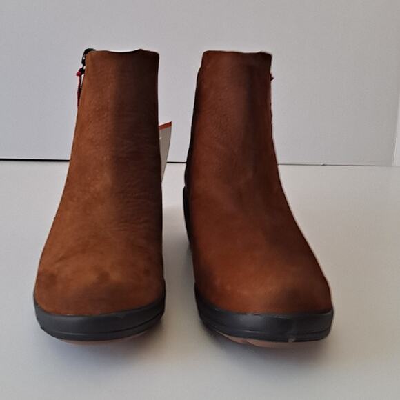 NIB Bogs Vista Waterproof Leather Rugged Zip Snow Boots Cognac Womens Size 7 - Picture 7 of 14